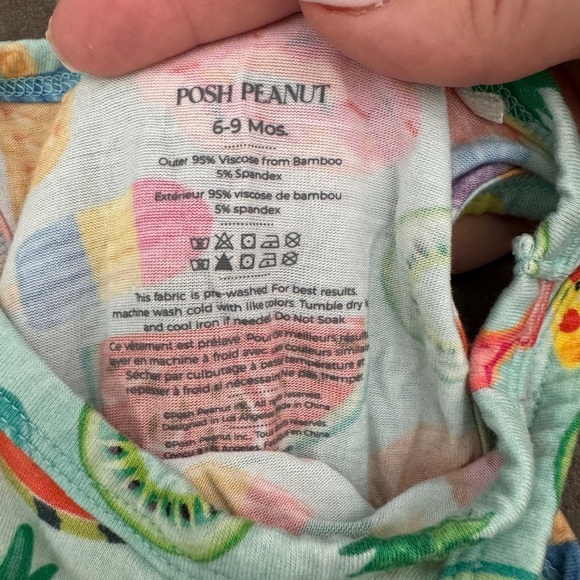 POSH PEANUT Food Pool Floatie Shortie Bamboo 6-9 Months - Picture 3 of 4